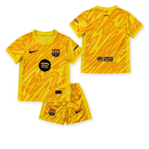 Barcelona Yellowgoalkeeper Kids Football Kit 24/25