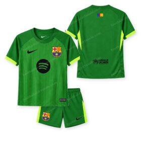 Barcelona Goalkeeper Green Kids Football Kit 25/26