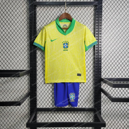 Brazil Home Kids Football Kit 2024