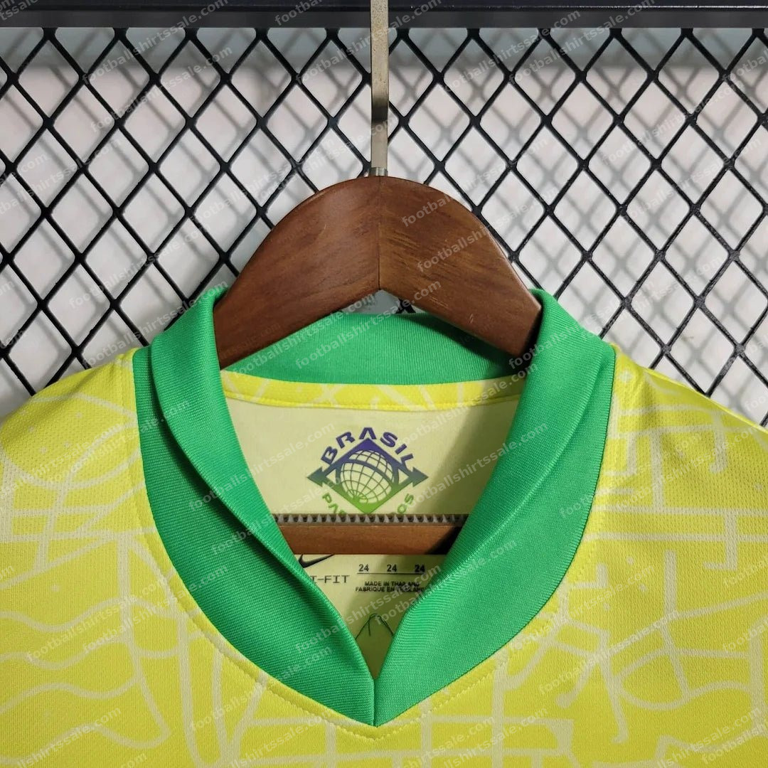 2024 Brazil Home Football Shirt Kids Size 1:1 - Detail 6