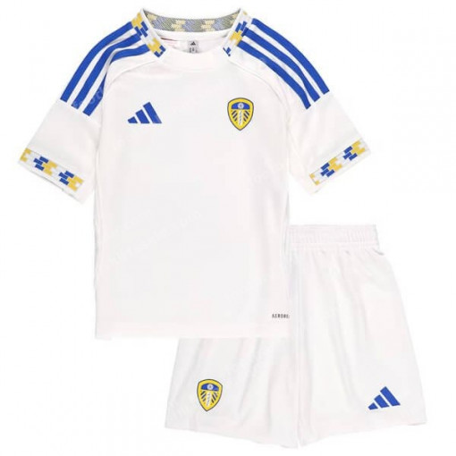 Leeds United Home Kids Football Kit 25/26