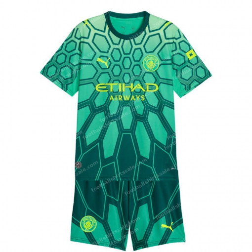 Manchester City Goalkeeper Green Kids Football Kit 26/27