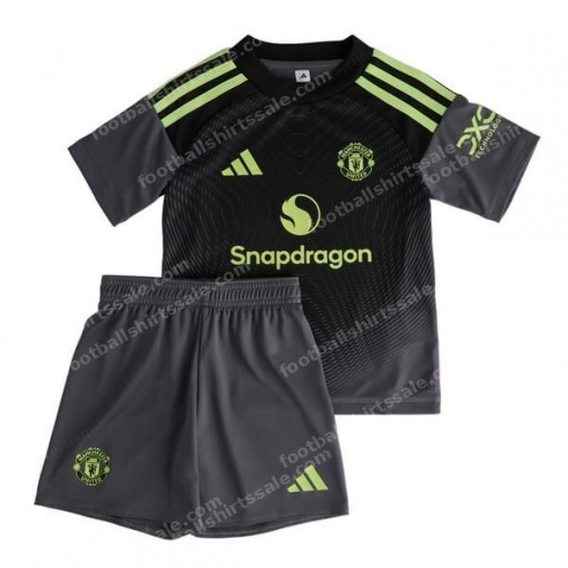 Manchester United Goalkeeper Black Kids Football Kit 25/26