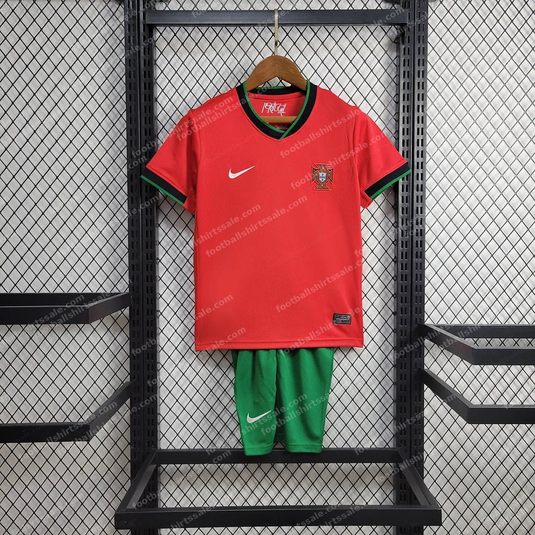 2024 Portugal Home Football Shirt Kids Size 1:1 Thai Quality