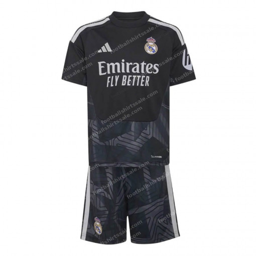 Real Madrid Goalkeeper Black Kids Football Kit 25/26