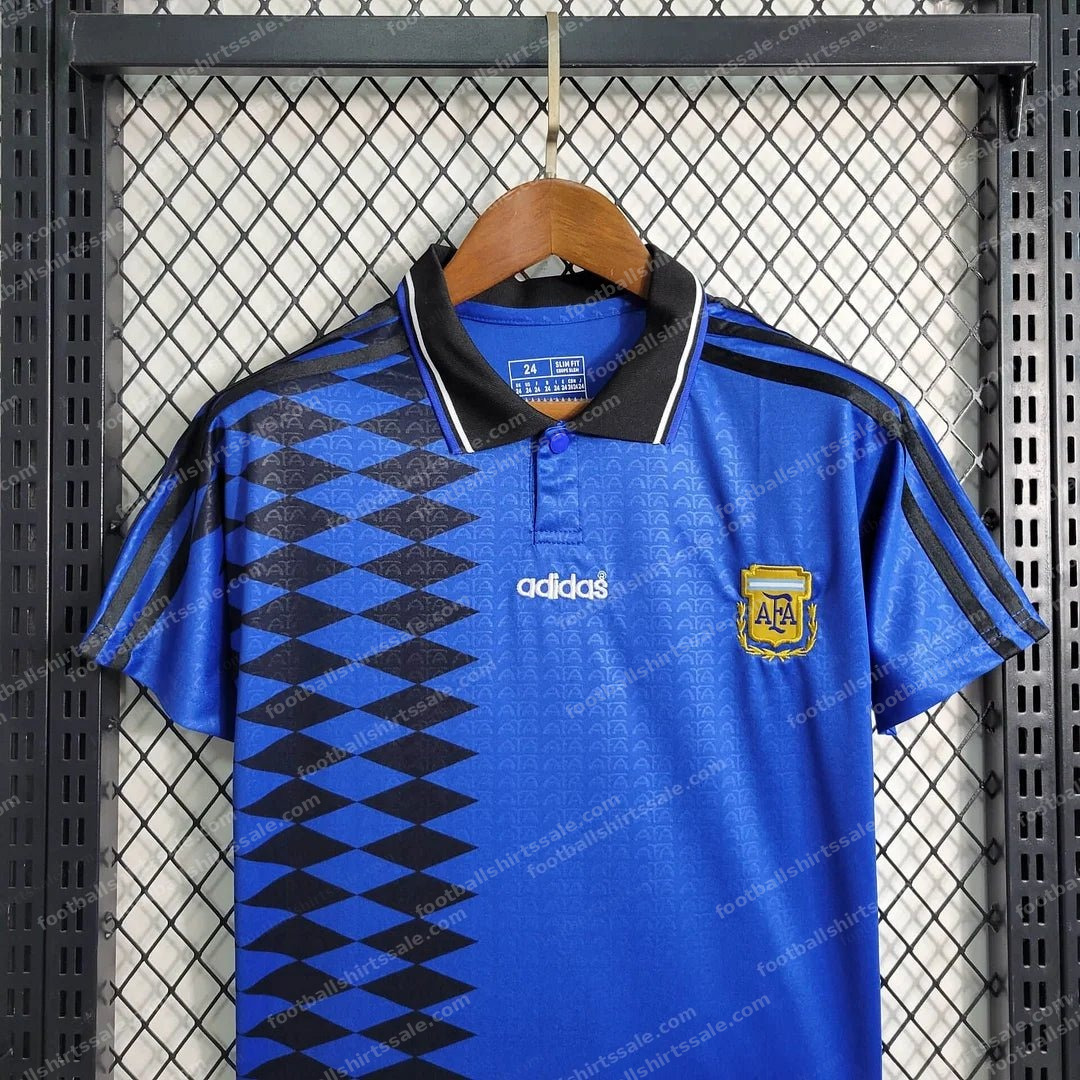1994 Retro Argentina Away Football Shirt Kids Size - Detail 2