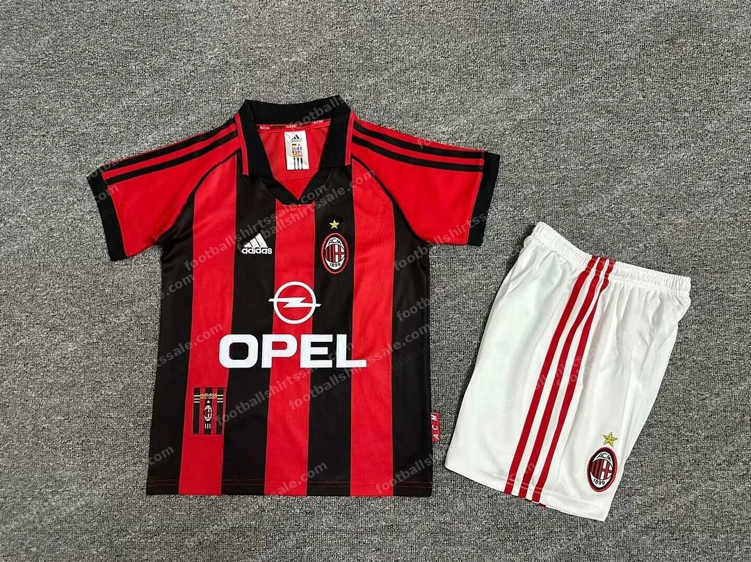 1998/1999 Retro Kids Size AC Milan Home Soccer Jersey 1:1 Thai Quality