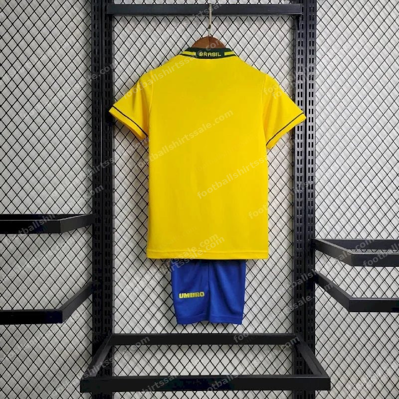 1994 Retro Kids Size Brazil Home Soccer Jersey - Detail 1