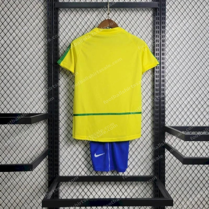 2002 Retro Kids Size Brazil Home Soccer Jersey - Detail 1
