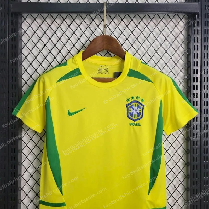 2002 Retro Kids Size Brazil Home Soccer Jersey - Detail 2