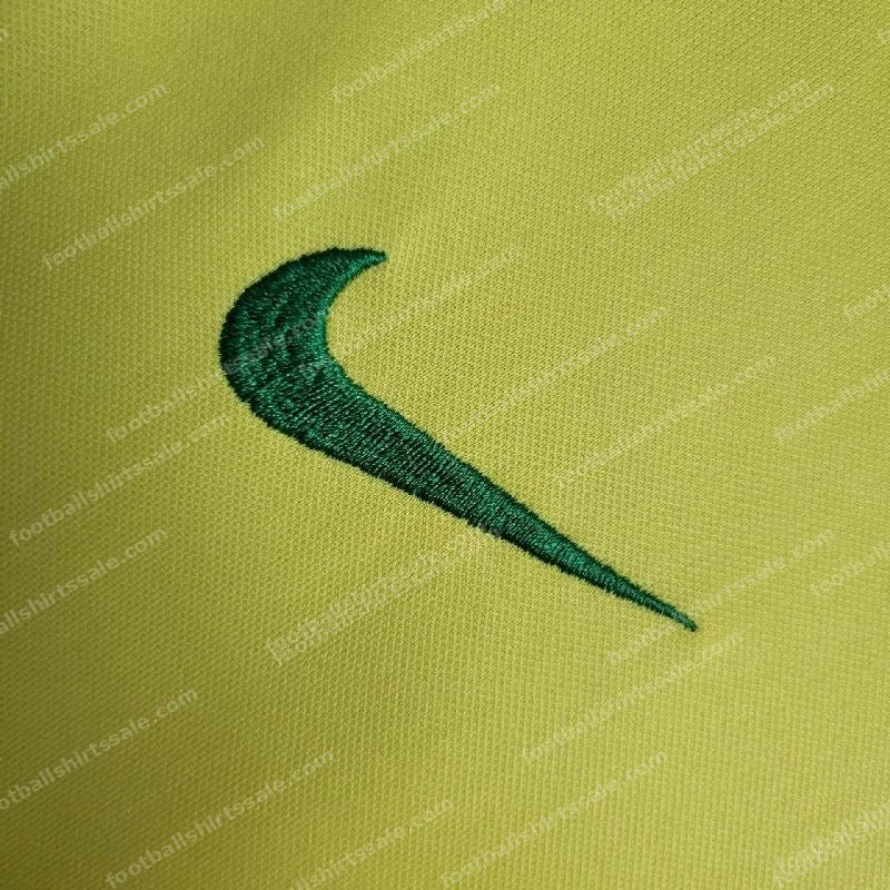 2002 Retro Kids Size Brazil Home Soccer Jersey - Detail 5