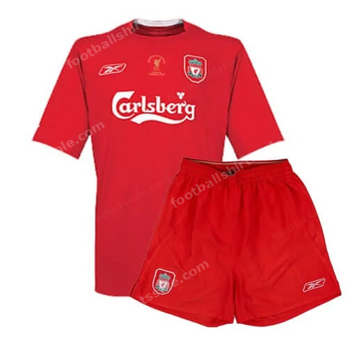Liverpool Retro Home Ucl Winners Kids Football Kit 04/05