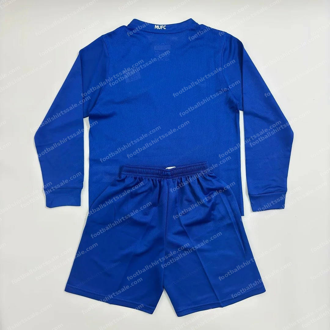 2008/2009 Retro Long Sleeve Manchester United Third Away Football Shirt Kids Size - Detail 1