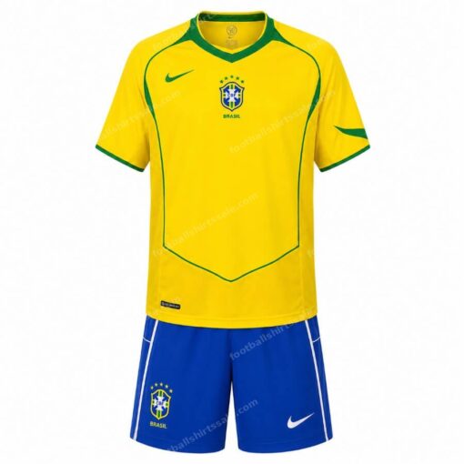 Brazil Retro Home Kids Football Kit 2004