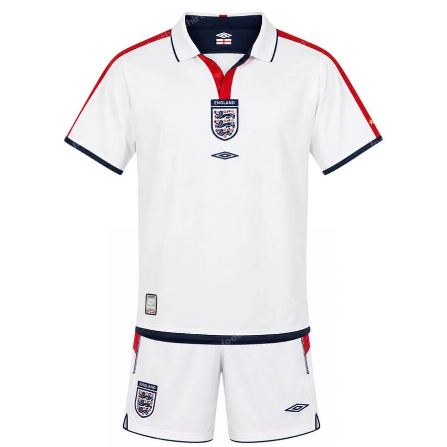 England Retro Home Kids Football Kit 2004