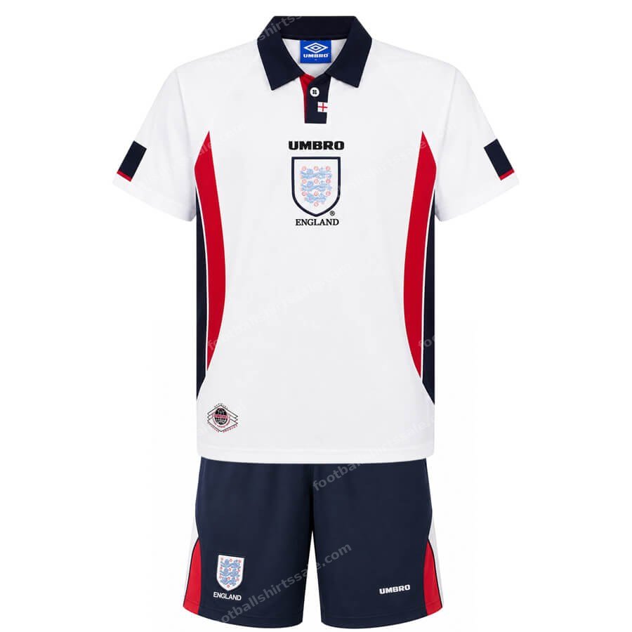 England Retro Home Kids Football Kit 1998