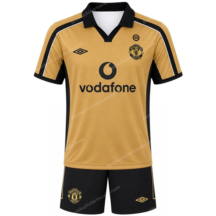 Manchester United Retro Away Centenary Kids Football Kit 01/02