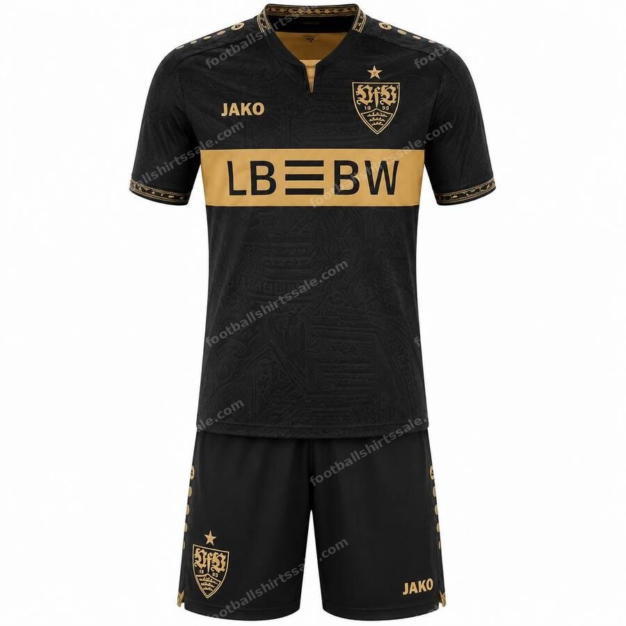 Stuttgart Goalkeeper Black Kids Football Kit