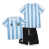 Argentina Retro Home National Team Kids Football Kit 1986 Front and Back View