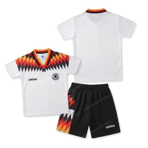 Germany Retro Home Kids Football Kit 1994