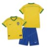 Brazil Retro Home Kids Football Kit 1998 Front and Back View