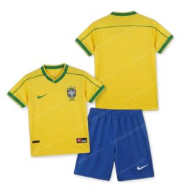 Brazil Retro Home Kids Football Kit 1998