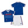 France Retro Home Kids Football Kit 1998 Front and Back View