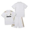 Real Madrid Retro Home Kids Football Kit 11/12 Front and Back View