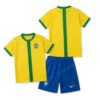 Brazil Retro Home Kids Football Kit 2002 Front and Back View