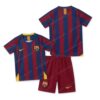 Barcelona Retro Home Kids Football Kit 05/06 Front and Back View