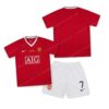 Manchester United Retro Home Kids Football Kit 07/08 Front and Back View