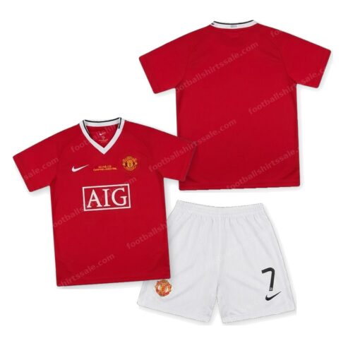Manchester United Retro Home Kids Football Kit 07/08