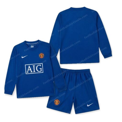 Manchester United Retro Third Long Sleeve Kids Football Kit 08/09