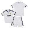 Real Madrid Retro Home Kids Football Kit 12/13 Front and Back View