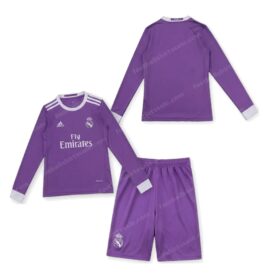 Real Madrid Retro Away Long Sleeve Kids Football Kit 16/17