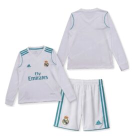 Real Madrid Retro Home Long Sleeve Kids Football Kit 17/18