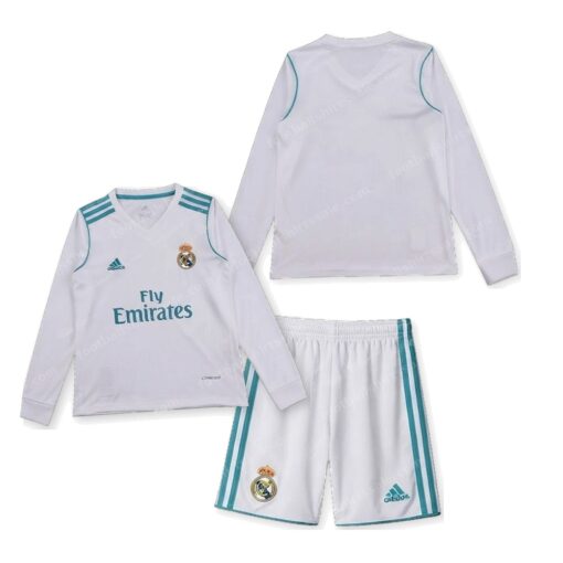 Real Madrid Retro Home Long Sleeve Kids Football Kit 17/18