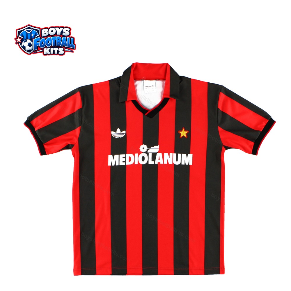 AC Milan Retro Home Football Shirt 91/92 - Front Studio View