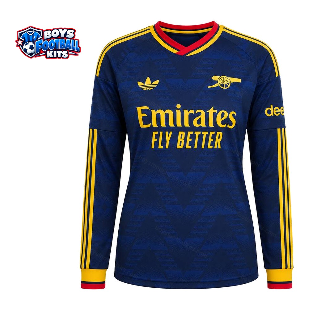 Arsenal Away Long Sleeve Football Shirt 26/27 - Front Studio View