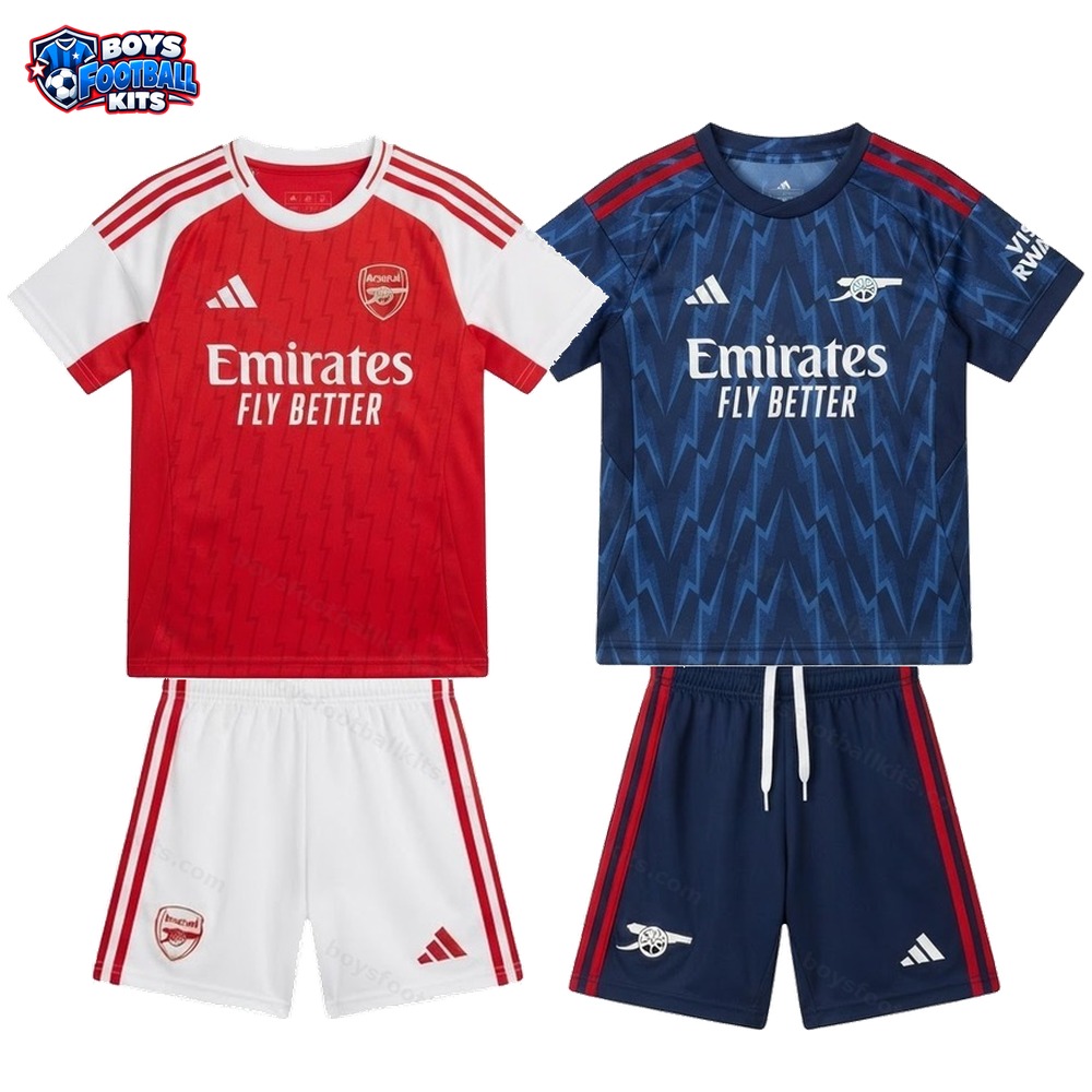 Arsenal Home and Away Gift Pack Kids Football Kits 25/26 - 2-Kit Value Bundle
