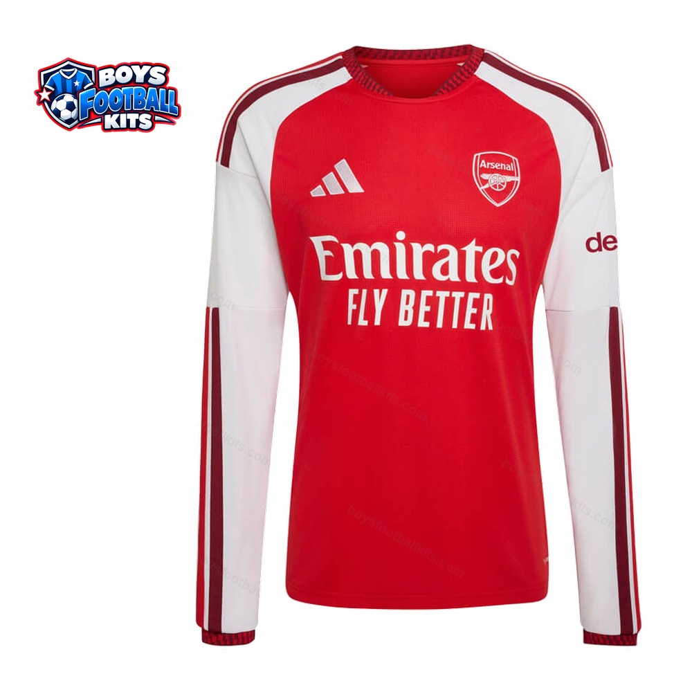 Arsenal Home Long Sleeve Football Shirt 26/27 - Front Studio View