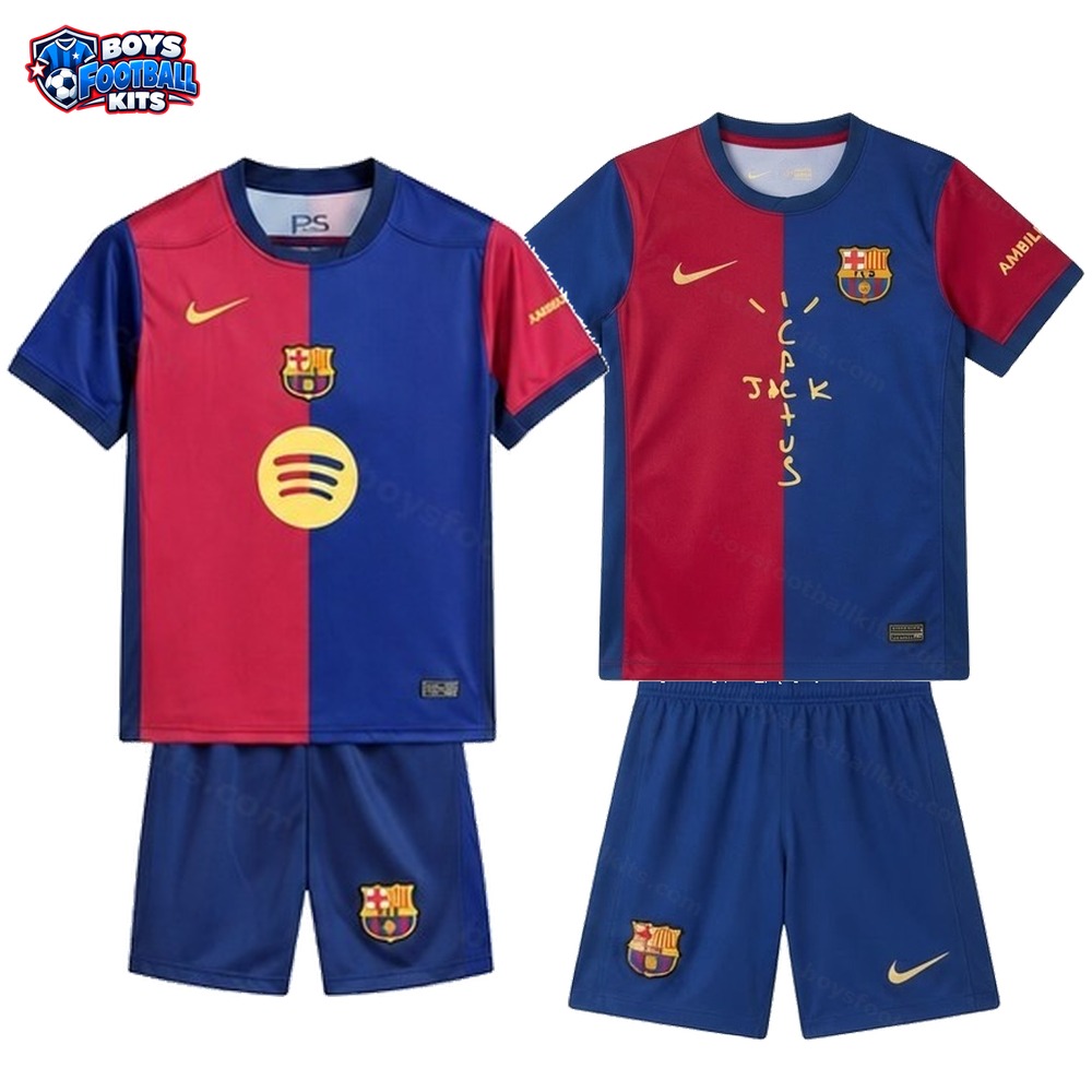 Barcelona Home and Away Gift Pack Kids Football Kits 24/25 - 2-Kit Value Bundle