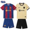 Barcelona Home and Away Gift Pack Kids Football Kits 25/26 - 2-Kit Value Bundle