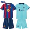 Barcelona Home and Third Gift Pack Kids Football Kits 26/27-thumbnail