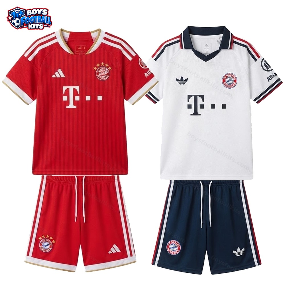 Bayern Munich Home and Away Gift Pack Kids Football Kits 26/27 - 2-Kit Value Bundle
