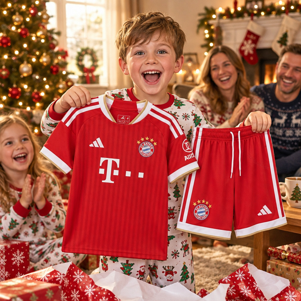 Bayern Munich Home and Third Gift Pack Kids Football Kits 26/27 - Christmas morning football gift for boys