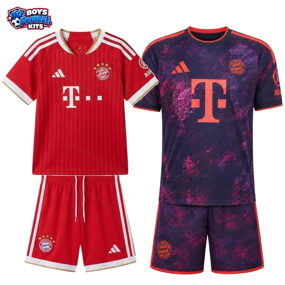 Bayern Munich Home and Third Gift Pack Kids Football Kits 26/27 - 2-Kit Value Bundle