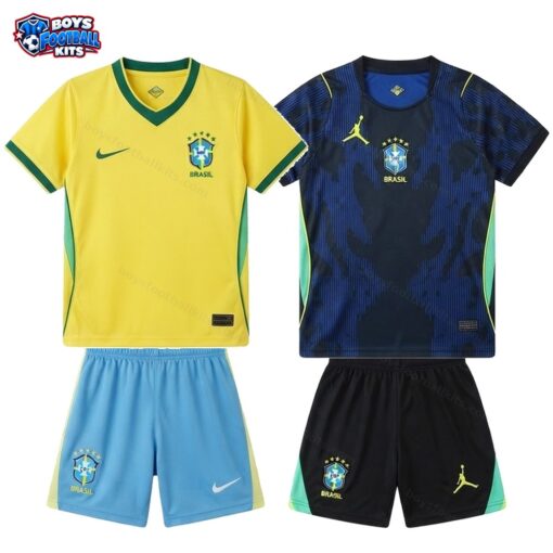 Brazil Home and Away Gift Pack World Cup Kids Football Kits 2026-thumbnail