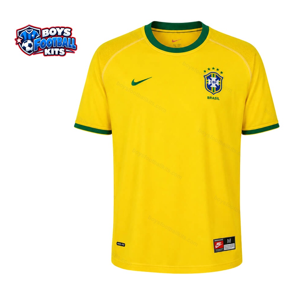 Brazil Retro Home Football Shirt 2000 - Front Studio View