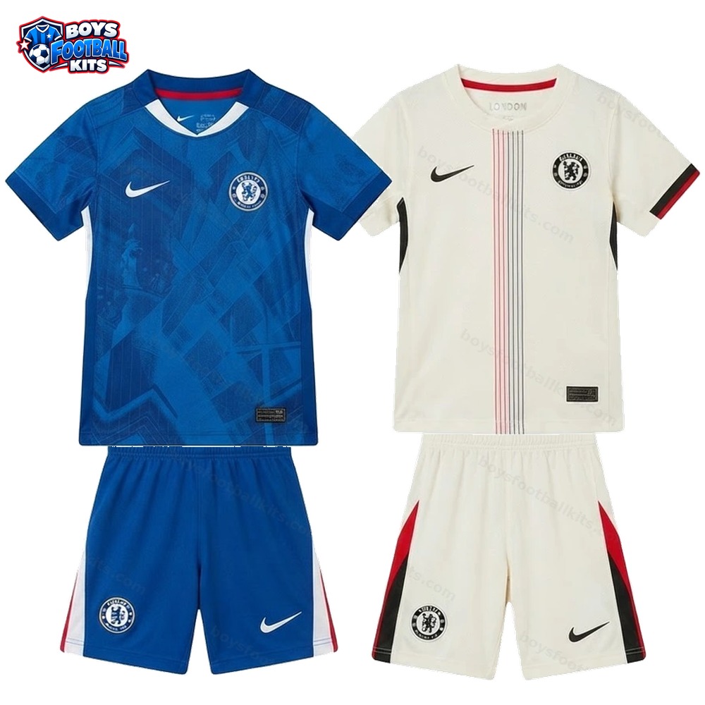 Chelsea Home and Away Gift Pack Kids Football Kits 25/26 - 2-Kit Value Bundle